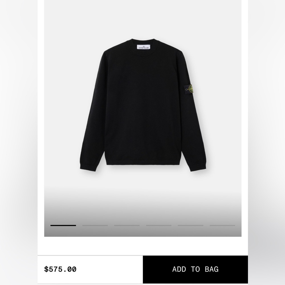 STONE ISLAND — L men’s 100% cotton crew neck sweater